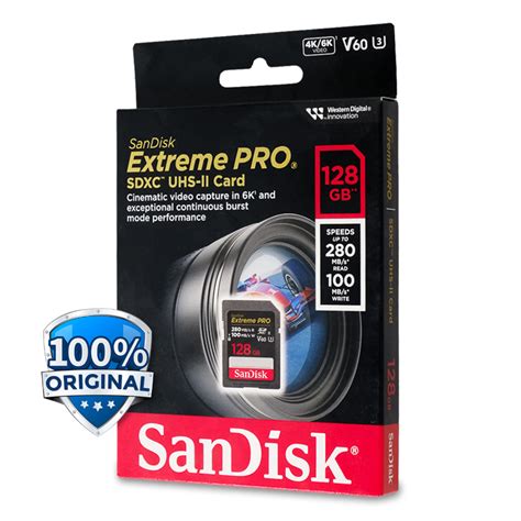 Sandisk Extreme Pro Sdxc Uhs Ii Card U3 V60 280mbs 128gb Sdsdxep