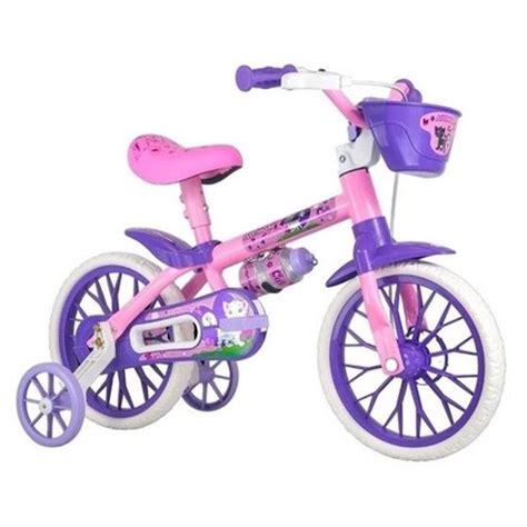 Bicicleta Infantil Cat 01 Rosa Aro 12 Selim PU Nathor Bicicleta