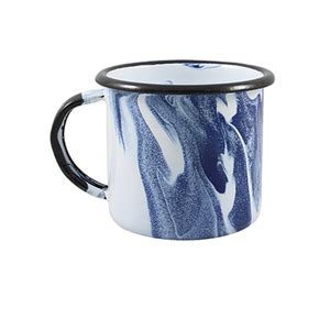 Caneca Luxo Esmaltada Marmorizada Azul Grande 370ml Ágata Leroy Merlin