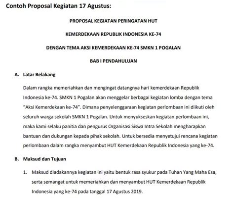 PDF Contoh Proposal Kegiatan 17 Agustus 2023 PDF Panot Book