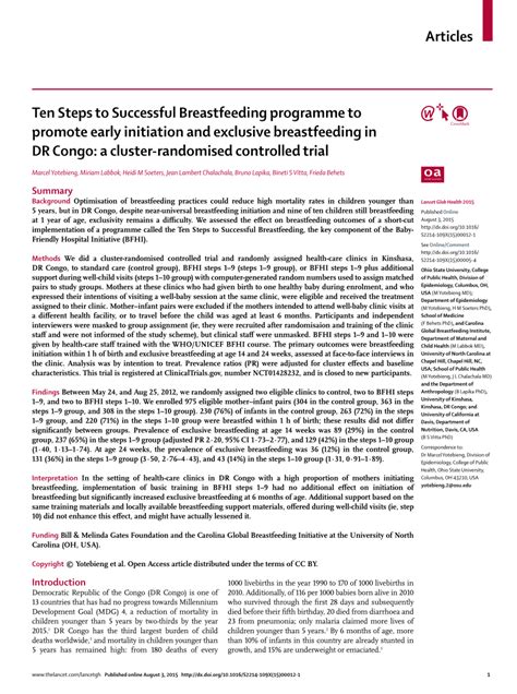 Pdf Ten Steps To Successful Breastfeeding Programme To Promote Early