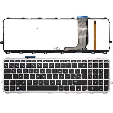 Teclado Para Portátil Hp Envy 15 J Retroiluminado Marco Gris Con