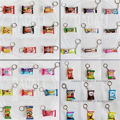 Jual Miniatur Makanan Snack Paket Lusinan Gantungan Kunci Random