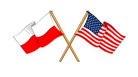 America And Poland Alliance And Friendship Drawing Support United