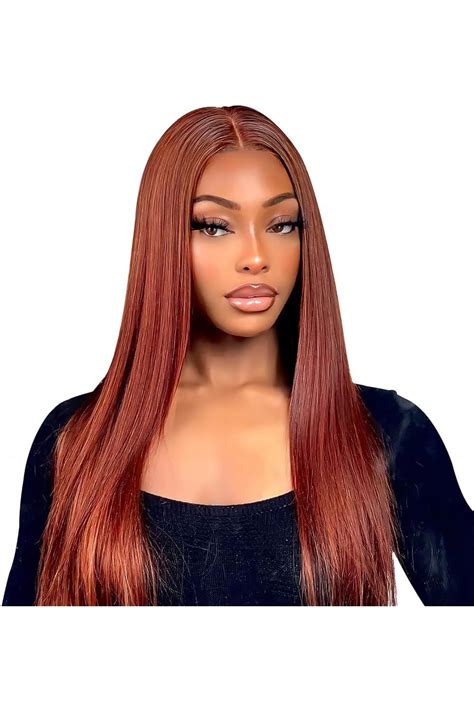 Isee Reddish Brown Lace Front Wigs Human Hair Pre Plucked 6x4 Hd