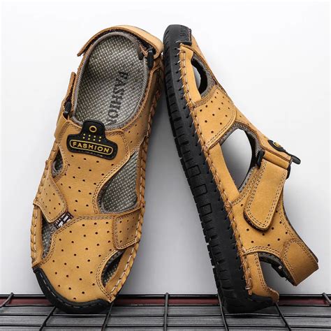 2019 New Casual Men Sandals Comfortable Men Summer Genuine Leather Sandals Men Roman Summer