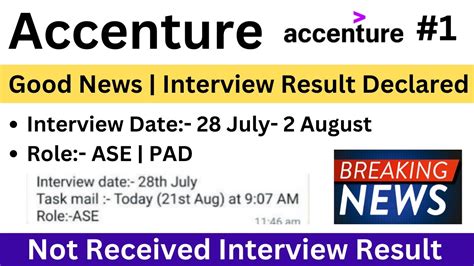 Accenture Interview Results Good News July Aug Phase Result