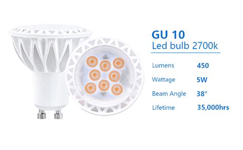 GOHDLAMP GU10 LED Bulbs Warm White Dimmable 2700K 240V 5W GU10 Energy