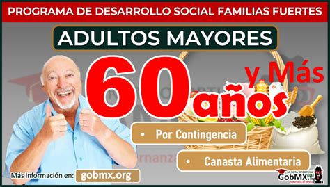 Apoyo para persona Adultas Mayores Más de 60 años Programa de