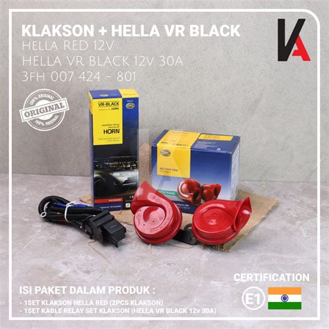 Jual HELLA Klakson Keong Mobil Motor Red Twin Tone Horn 12V Dengan