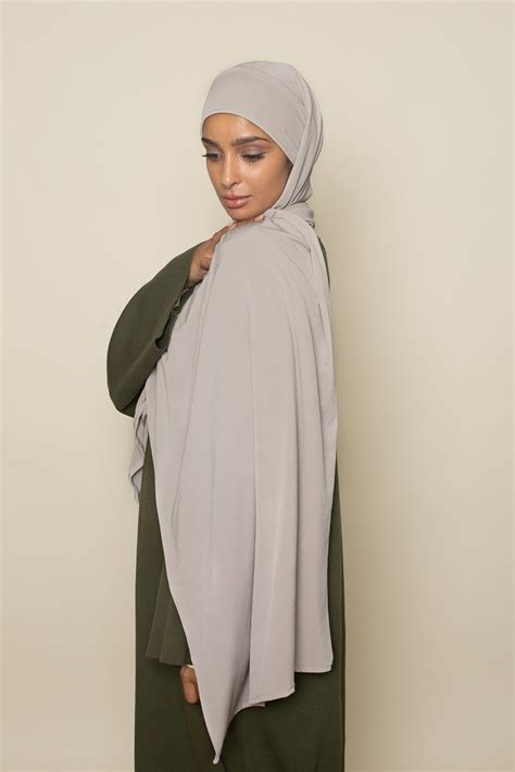 Hijab Listo Para Atar Jersey Gris Topo Premium