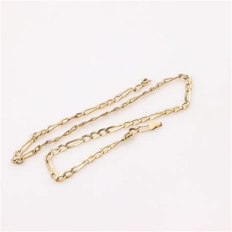 Kt Gold Figaro Chain Necklace Property Room