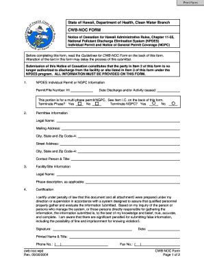 Fillable Online Cwb Noc Form Stormpro Fax Email Print Pdffiller