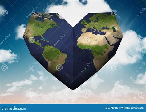 Composite Image Of Heart Shaped Earth Stock Illustration Illustration