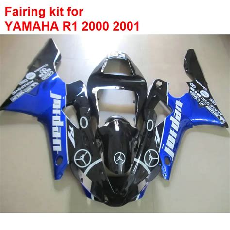 Injection Mold Fairing Kit For YAMAHA R1 2000 2001 Black Blue Fairings