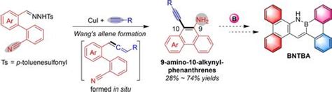 铜 I 催化 2 氰基联芳基 2 醛 N 甲苯磺酰腙与末端炔烃的反应：一种制备 9 氨基 10 炔基菲模块的方法advanced