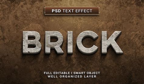 Premium Psd Brick Text Effect