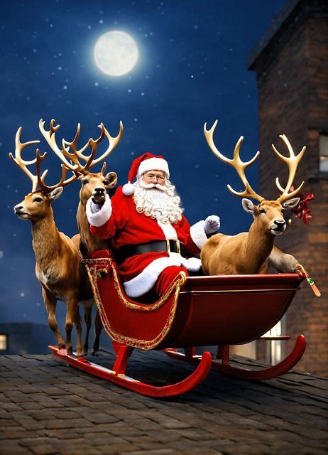 Santa & Reindeer On Roof Pictures, Photos, and Images for Facebook ...