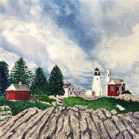 Pemaquid Point Lighthouse Painting by Bonnie Young