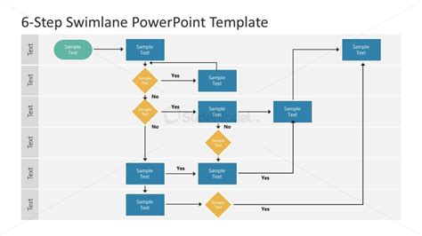 Editable 6 Step Swimlane Ppt Template Slidemodel