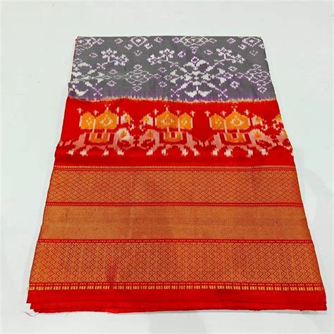 Grey Pochampally Ikkat Pattu Silk Saree 6 3 M At Rs 7500 In Anantapur