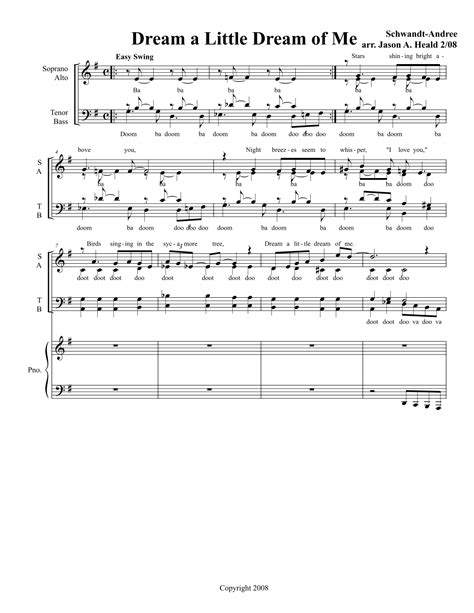 Dream A Little Dream Of Me Arr Jason A Heald Sheet Music The