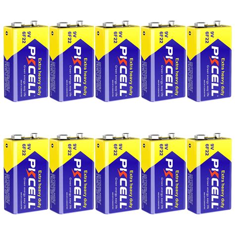 Pkcell 9v Battery Long Lasting 9 Volt Batteries 10pcs Smoke Detector Battery