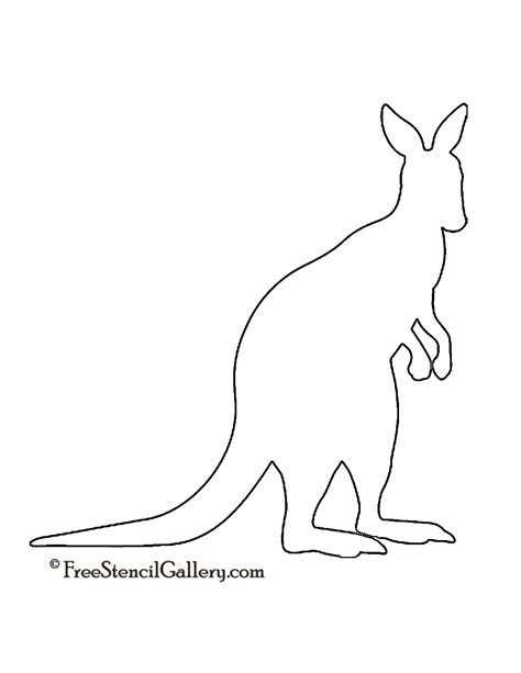 Kangaroo Silhouette Stencil | Free Stencil Gallery