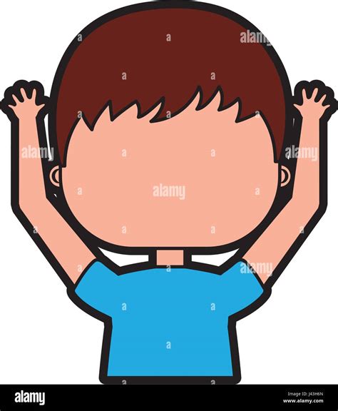 Little Boy Hands Up Cute Stock Vector Images Alamy