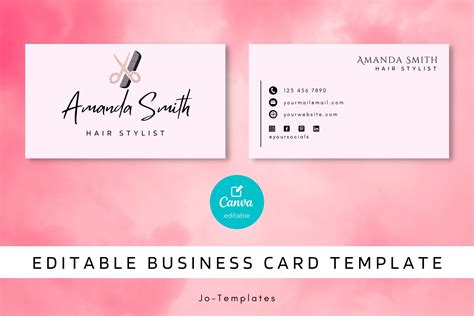 Hair Salon Business Card Canva Template Graphic By Jo Templates