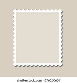 Blank Postage Stamp Template Shadow Vector Stock Vector Royalty Free