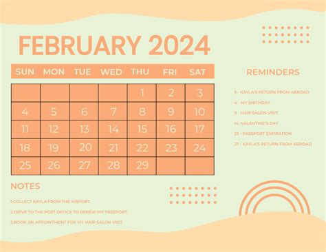 February 2024 Calendar Editable Online Olga Tiffie