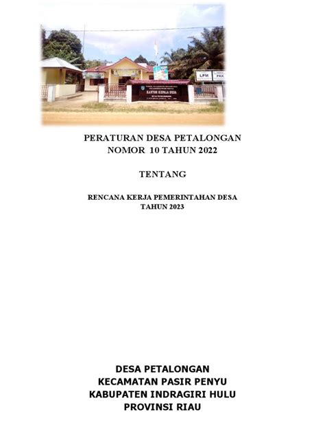 Cover Rkp Desa Contoh Pdf