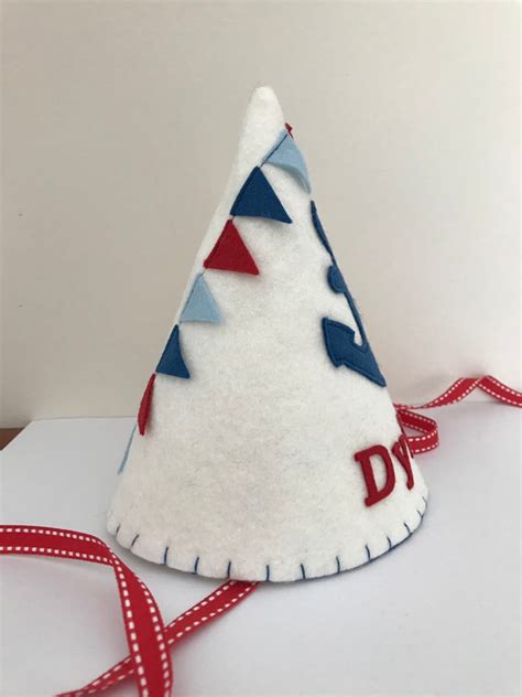 Nautical Party Hat Felt Party Hat Beach Party Hat First Etsy