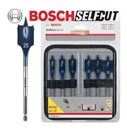 Set X Mecha Broca Plana Paleta Pala Selfcut Bosch