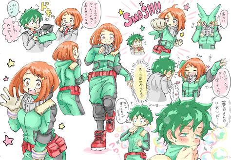 Ochako tries on Deku's hero costume : r/TheTempleOfOchako