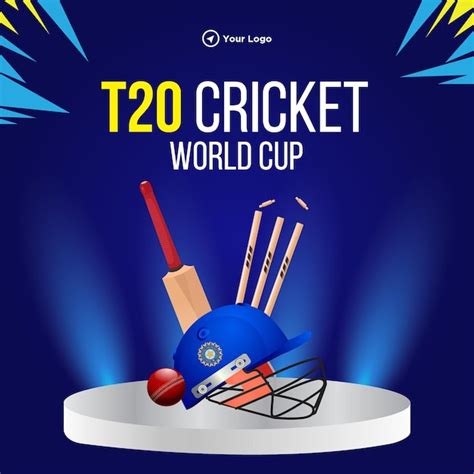 T20 Cricket World Cup Banner Designvorlage Premium Vektor