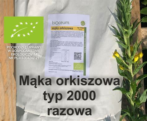 Mąka Orkiszowa BIO typ 2000 biała razowa 3 kg Bioceum