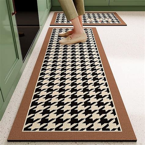 Kitchen Floor Mats Lattice Non-Slip Waterproof And Oil-Proof Mats Dirt-Resistant High-End Diatom ...