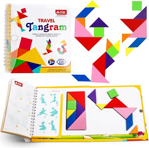 Travel Tangram Puzzle Car Game Magnetic Pattern Blocks Road