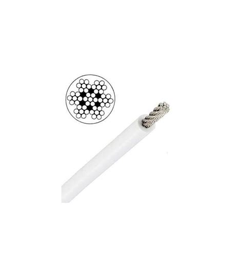 C Ble Souple X Inox Aisi Gaine Blanche Mm Yachting Acca