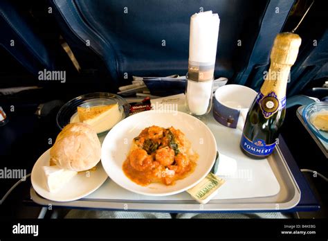 Food on a British Airways Business Class Flight Stock Photo - Alamy