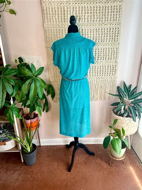 Late S Early S Vintage Turquoise Terry Cloth Gem