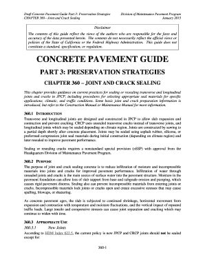 Fillable Online Dot Ca Draft Concrete Pavement Guide Part