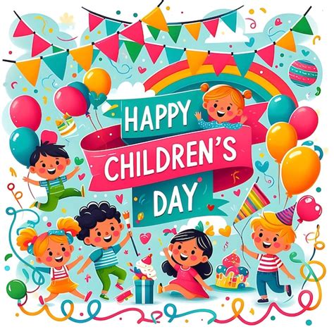 Premium Photo A Poster For Happy Childrens Day With A Banner That