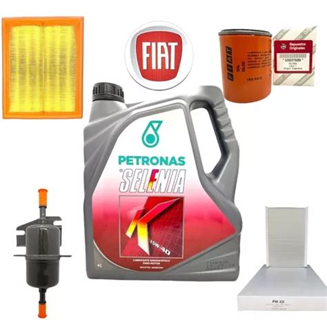 Kit 4 Filtros Aceite Selenia Fiat Palio Siena Strada Fire