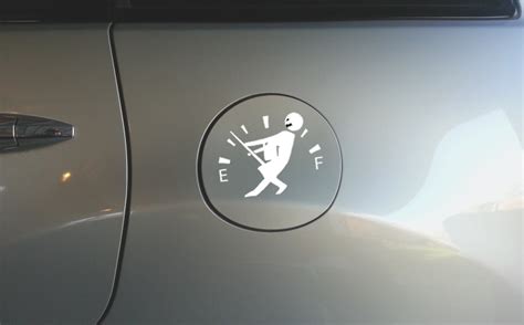 Funny Car High Gas Consumption Decal (White) - DFW Stickers