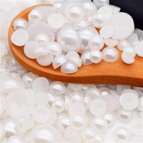 50 2000pcs Flatback Half Round Pearl Craft ABS Imitation Pearl Acrylic