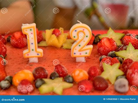 Appetizing Fruit Ice-cream Cake Decorated Stock Photo - Image of fresh ...