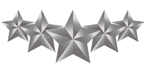 Premium Vector | Five silver stars Quality control Rating Stars icons